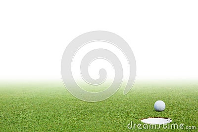 Golf ball and green grass Stock Photo