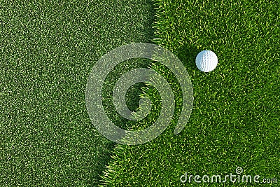 Golf ball on green tee Stock Photo