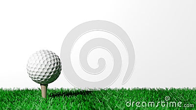 Golf ball on green turf Stock Photo