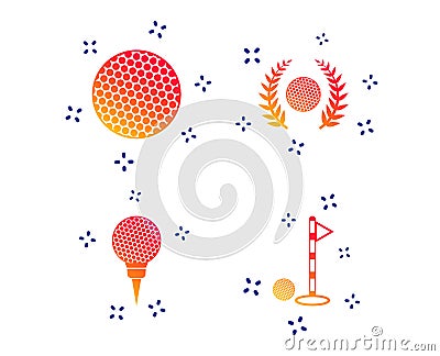 Golf ball icons. Laurel wreath award symbol. Vector Vector Illustration