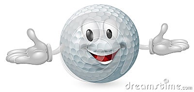 Golf Ball Mascot Vector Illustration