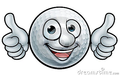 Golf Ball Mascot Vector Illustration