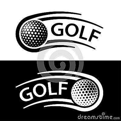 Golf ball motion line symbol Vector Illustration