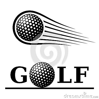 Golf ball motion line text symbol Vector Illustration