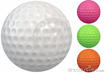 Golf Ball with Round Dimples Stock Photo