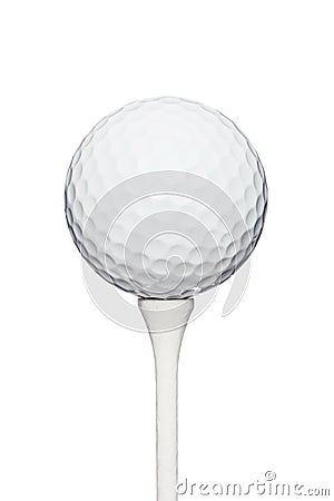 Golf ball on a tee Stock Photo