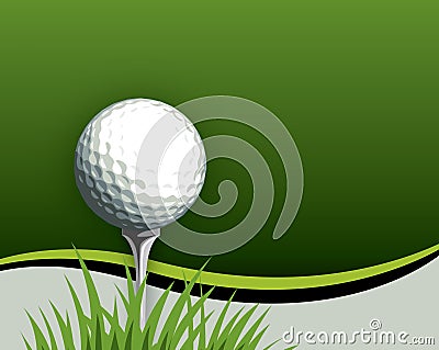 Golf ball on Tee Vector Illustration