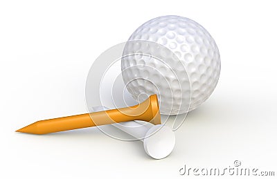 Golf ball and tees Stock Photo