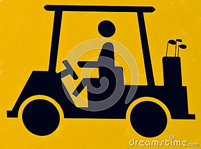 Golf cart crossing Stock Photo