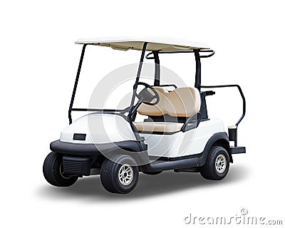 Golf cart golfcart isolated on white background Stock Photo