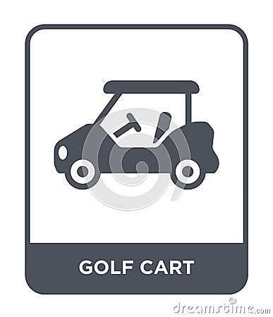 golf cart icon in trendy design style. golf cart icon isolated on white background. golf cart vector icon simple and modern flat Vector Illustration