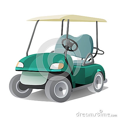 Golf cart with shadow Vector Illustration