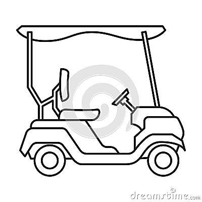 Golf cart vector outline icon. Vector illustration buggy car on white background. Isolated outline illustration icon of Vector Illustration