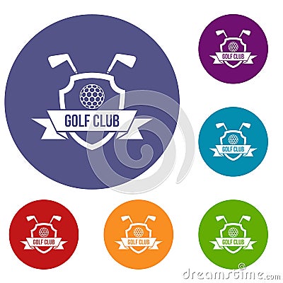 Golf club emblem icons set Vector Illustration