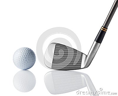 Golf club and golf ball Stock Photo