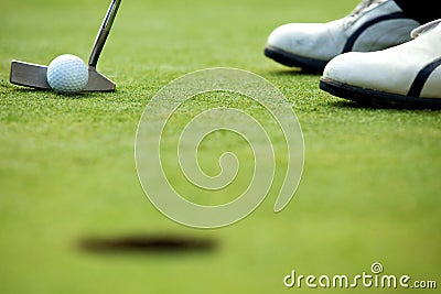 A golf club on a golf course Stock Photo