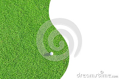 Golf club. Green field and ball in grass Stock Photo