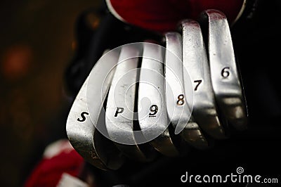 Golf club irons Stock Photo