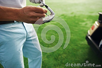 Golf club maintenace Stock Photo