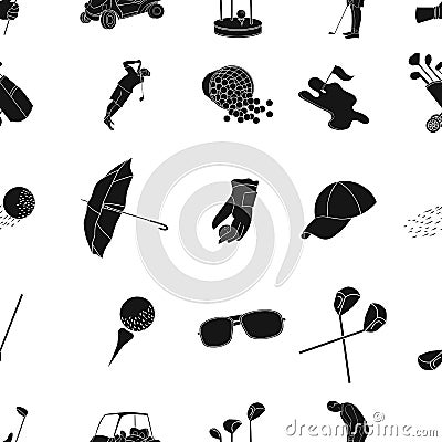 Golf club pattern icons in black style. Big collection of golf club vector symbol stock illustration Vector Illustration