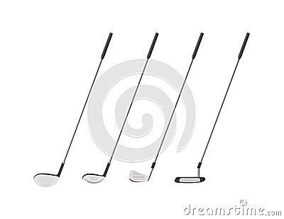 Golf club set vector / putter wood iron Vector Illustration