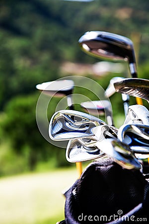 Golf clubs Stock Photo