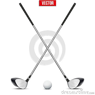 Golf clubs and ball. Vector Vector Illustration