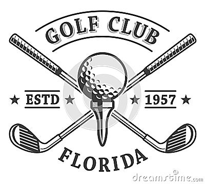 Golf clubs emblem Cartoon Illustration