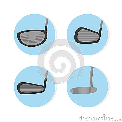 Golf clubs types Vector Illustration