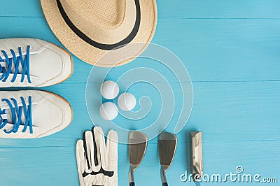 Golf concept : flat lay Stock Photo