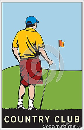 Golf Country Club Vector Illustration