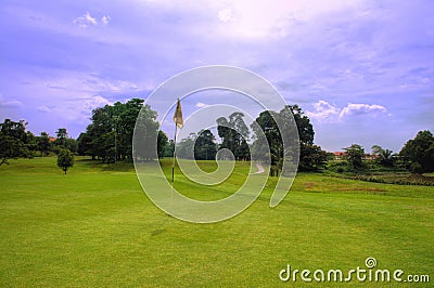 At a golf course Stock Photo