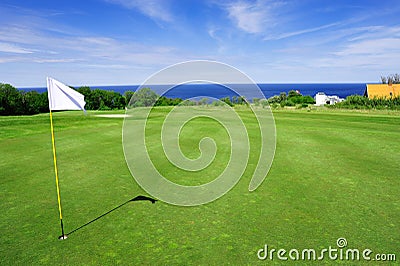 Golf course on Bornholm Island Stock Photo