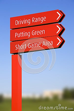 Golf course direction signs Stock Photo