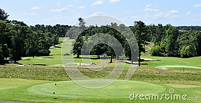 Golf course greens and hazards Stock Photo