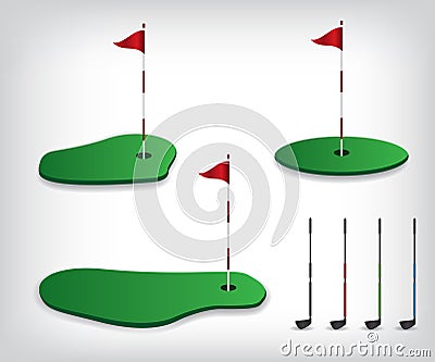 Golf course illustration Vector Illustration