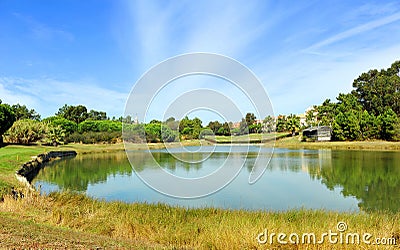 Golf course, Islantilla, Andalusia, Spain Stock Photo