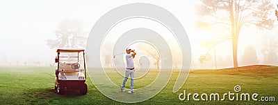 Golf course man Stock Photo