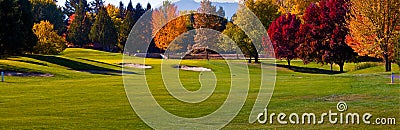 Golf Course Pano Stock Photo