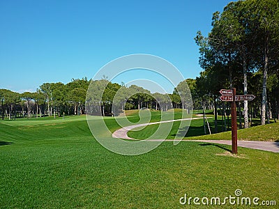 Golf course road in Turkey Stock Photo