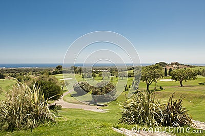 Golf Course in Spain - Majorca Stock Photo