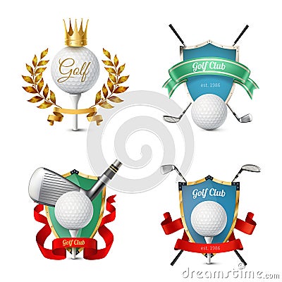 Golf Emblems Set Vector Illustration