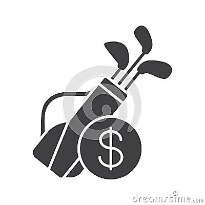 Golf equipment shop glyph icon Vector Illustration