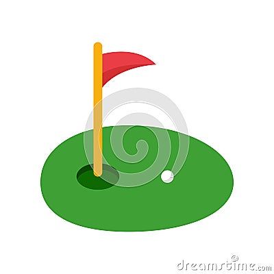 Golf flag flat clipart vector illustration Vector Illustration