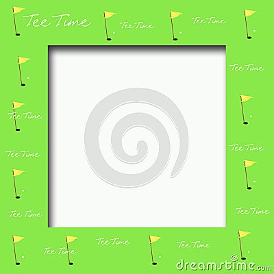 Golf flag frame Cartoon Illustration