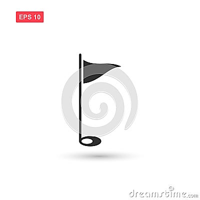 Golf flag icon vector isolated 3 Vector Illustration