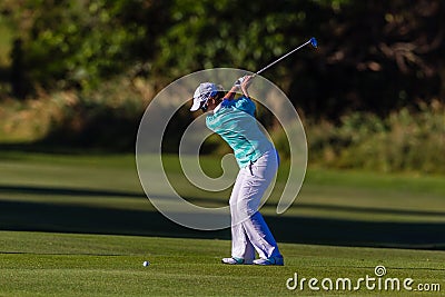 Golf Pro Girl Top Swing Editorial Stock Photo