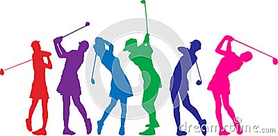 Golf girls Vector Illustration