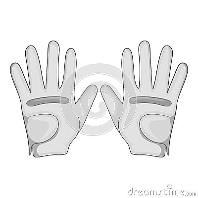 Golf gloves icon, gray monochrome style Cartoon Illustration