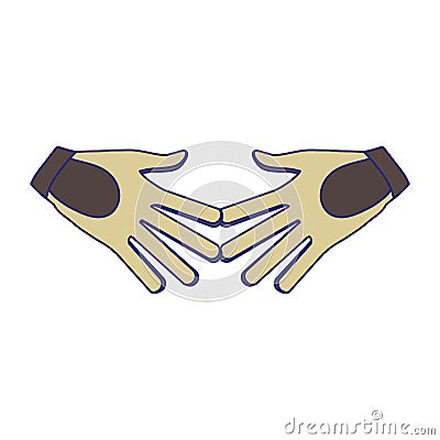 Golf gloves symbol isolated blue lines Vector Illustration